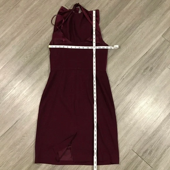 Ann Taylor Burgundy Halter Cocktail Dress size 6 - Picture 6 of 6